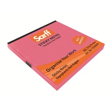 Sarff 75 x 75 MM Fosforlu Pembe Not Kağıdı 80 yp