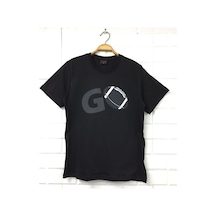 Stoned&Fame Unisex Siyah Go Baskılı T-shirt SIYAH Siyah