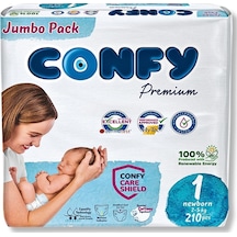Confy Premium 1 Numara Bebek Bezi Yenidoğan 2 - 5 kg 210 Adet