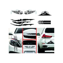 Oto Sticker Mega 4lü Paket Dikiz Kanat Monster Pençe Bagaj Sticke