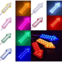 Ok Şeklinde Led Flaşör (Çakar) Devreli 2 Adet Set – 12V–2X 18 Led