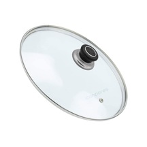 Tencere Tava Sahan İçin Buhar Delikli  14 Cm Cam Kapak+Siyah Tepe Orta Boy