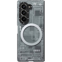 Galaxy Z Fold 6 Uyumlu Kılıf Magsafe Şarj Özellikli Youngkit Technology Serisi Kapak Siyah