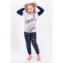 Rolypoly Cool Love Karmelanj Kız Çocuk Pijama Takımı 5274-25233 Kar Melanj