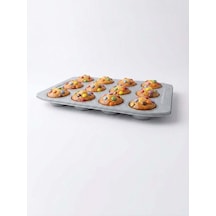 Muffin Kalıbı - Seramik Kaplama 12 Bölmeli Krem