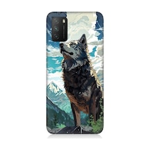 Xiaomi Poco M3 Uyumlu Fantastik Bulutlar Ve Kurt Desenli Silikon Kılıf