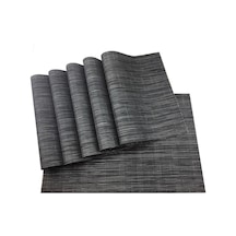Siyah Jankng 6 Adet Siyah Yıkanabilir Masa Paspasları Vinil Pvc İçecek Yerleştirme Kaymaz Yalıtım Placemat Yemek Odası Dekor Masa Paspasları Siyah