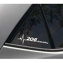 Peugeot 206 Yan Cam Sticker Oto Kapı Çıkartma 20Cmx7Cm