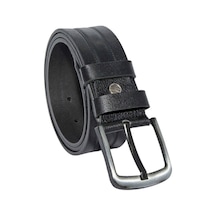 Süzer Deri Siyah Hakiki Deri Desenli Model 4.5 Cm.lik Unisex Spor Kot Kemer Siyah