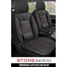 Opel Movano B 2.3 Cdtı Turbo 110 Hp Start/stop 2010 Uyumlu Stone Serisi Deri Siyah-kırmızı Oto Kılıfı Tam Set