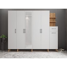 Açelya Portmanto Vestiyer Çam Beyaz  M7 270 cm
