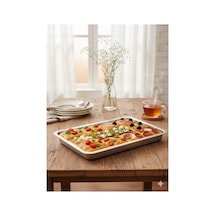 Paslanmaz Çelik No:3 Küvet Meze Ve Servis Tepsisi 3,4 Litre 26cm X 38cm X 4.3cm Gümüş
