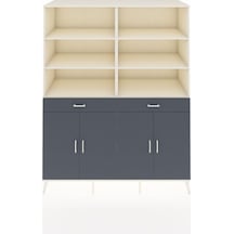 Kronos Gardrop 10 Raflı 2 Çekmeceli 4 Kapaklı 176x59x221 Aytaşı-antrasit Antrasit