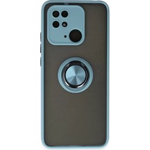 Xiaomi Redmi 10c Kılıf Montreal Yüzüklü Silikon Kapak - Buz Mavi -