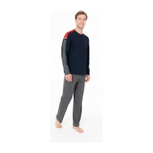U.S. Polo Assn. Erkek Kışlık Lisanslı Uzun Kol Pijama Takım 18957 Lacivert