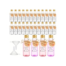 Willowhaven 34 Parça Mini Likör Şişesi Düğün Temalı Plastik Yeniden Kullanılabilir Shot Bardağı Siyah