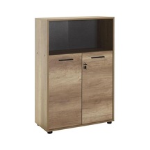 Tr Newyork 3 Raflı Kilitli Kapaklı Kitaplık-açık Ceviz Tori 72x110x34 Cm Gxyxd Diğer