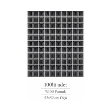 Herşeynota 100'lü Siyah Yıldız Desenli Fular 52x52 Cm %100 Pamuk Kare Bandana Çoklu Paket Çok Renkli
