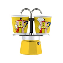 Bialetti Mini Express Mokapot Lictenstein + 2 Espresso Fincanı