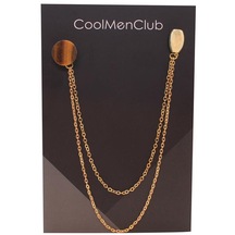 Coolmenclub Kaplangözü Doğal Taş Ceket Yaka İğnesi Gold