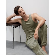 Marks & Spencer Supima Pamuk Modal Karışımlı Kolsuz Atlet T07001620a Yeşil