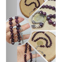 Yasamtohumu Lal Granat Garnet Taşı Üst Segment Faset Kesim 33lük Tesbih 8mm 42515 Çok Renkli