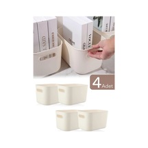 4'lü Organizer Kutu Seti - 4 Lt Çok Amaçlı Düzenleyici - Dekoratif Saklama Kutusu Plastik 24 X 18 Be Diğer
