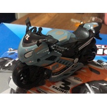 Oyuncak Sürtmeli Polis Motorsikleti 15 Cm Haki Gri Model Motorsiklet