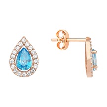 Rose Gümüş Aqua Damla İğne Küpe G254kpr2m2 Altınsepeti Rose Gold