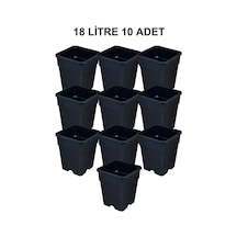 Grow Wizard Plastik Kare Saksı 18 Litre 10 Adet