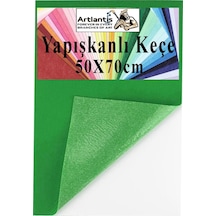 Yapışkanlı Keçe 50x70 Cm 1 Adet 2.0 Mm Kendinden Yapışkanlı Renkli Hobi Keçesi Elişi Keçe Kumaşı Anasınıfı Kreş Etkinlik Yeşil