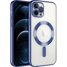 Newface Apple Uyumlu iPhone 14 Pro Max Kılıf Kross Magneticsafe Kapak - Lacivert Lacivert