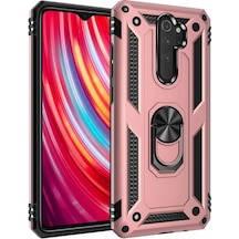 Newface Xiaomi Redmi Note 8 Pro Kılıf Sofya Yüzüklü Silikon Kapak - Rose