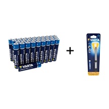 Varta 4903 AAA İnce Kalem Pil 40'lı + Varta 16611 Led Penlight