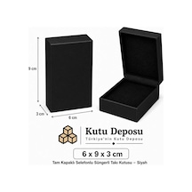 6x9x3 Cm Tam Kapaklı Selefonlu Süngerli Takı Kutusu - Siyah Demonte 50 Adet