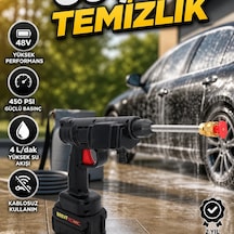 48v Şarjlı Basınçlı Yıkama Makinesi Kablosuz Su Tabancası 450 Psı, 4 L/dak