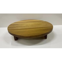 Akasya Ayaklı Sunumluk Yuvarlak 25 Cm