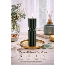 Dekoratif Lüks Soya Mum,el Yapımı Doğal Mum,uzun Yanma Süreli Modern Ev Hediyesi,ev Süsü Yeşil 340g Yeşil