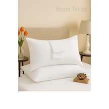 Beyaz Pamuk Kumaş Kapaklı Yastık Kılıfı 2 Adet 50 X 70 Cm