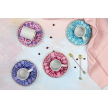 Porland 04A+P021743 Glamorous 8 Parça Renkli Kahve Takımı
