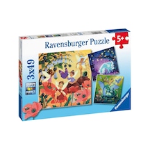 Ravensburger 3X49 Parça Puzzle Sihirli Karakterler 051816