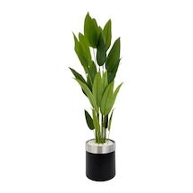 Yapay Starli Ce 220 Cm Metal Gövdeli 22 Yapraklı Si Yah Gümüş Metal Saksıda Siyah-gumus