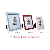3 Lü Set Koton Desenli Metal Fotoğraf Çerçevesi