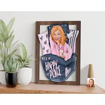 Bk Gift Kişiye Özel Kadın Karikatürlü 3d Ahşap Tablo-101, Arkadaşa Hediye, Karikatürlü Tablo Kobitmeyen138371 Bk Gift