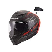 Ls2 Dragon Karbon Subıc Kırmızı Kask Kırmızı