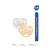 Wee Baby Duo Simetrik Uçlu Emzik 6-18 Ay No:2 Mavi -sarı