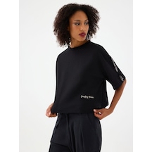 LOFT Crop Kadın Tshirt K.kol Lf2040257 Q1.v1 Siyah