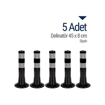İleri Trafik Delinatör 45  x  8 CM Siyah 5 Adet Esnek Duba