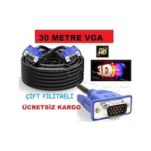 30 Metre Vga Monitör Projeksiyon Tv Görüntü Kablo