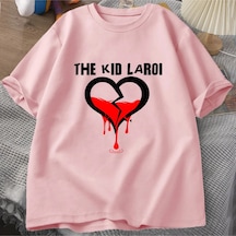 Flood Of Style Çocuk Laroi T Shirt Pamuk Kısa Kollu O Boyun Tshirt Erkekler Streetwear Boy T-shirt Erkek Kıs Pembe